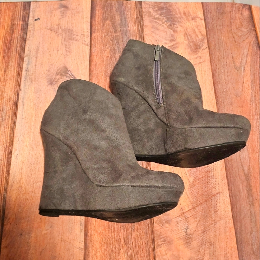 Michael Antonio Grey Suede Booties